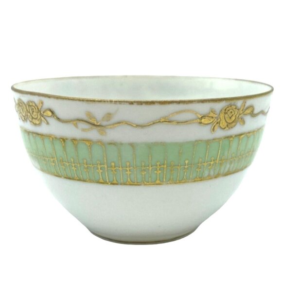 Antique Nippon Hand Painted Tea Cup & Saucer Set Gold Trim Japan - Picture 8 of 14